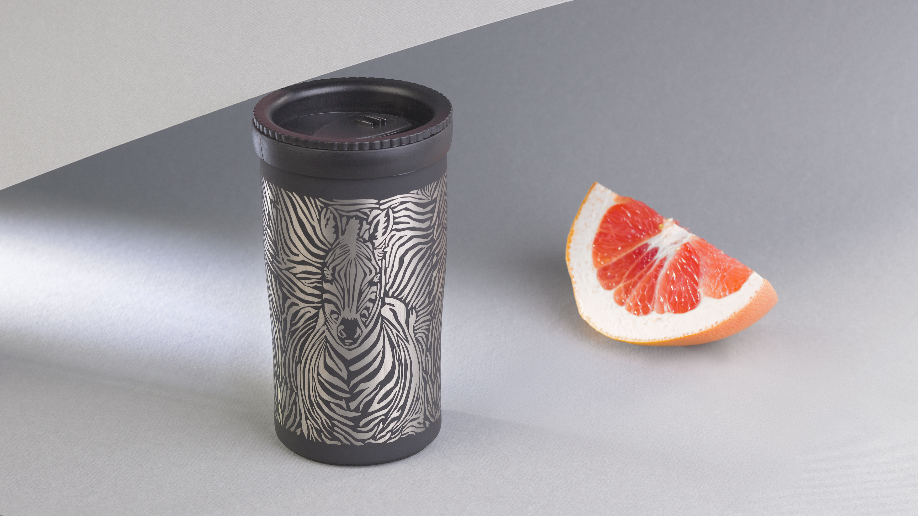 Термостакан "Миссури" 280 мл c гравировкой "Зебра", покрытие soft touch-1