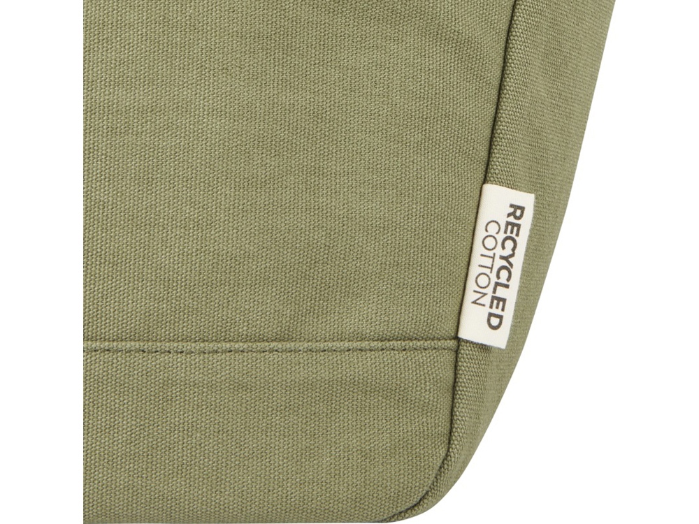 Пищевая сумка-холодильник Joey из брезента, переработанного по стандарту GRS, объемом 6 л на 9 банок, оливковый-5