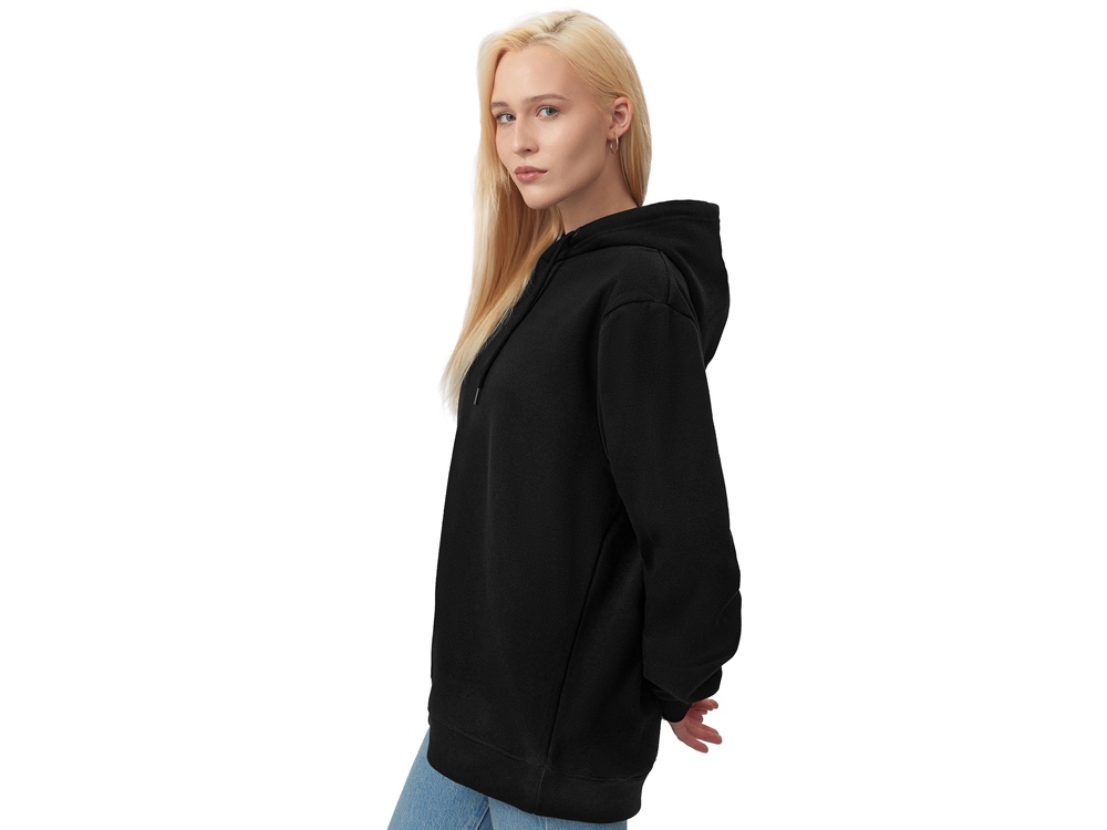 Толстовка с капюшоном оверсайз Lisbon унисекс, черный-3