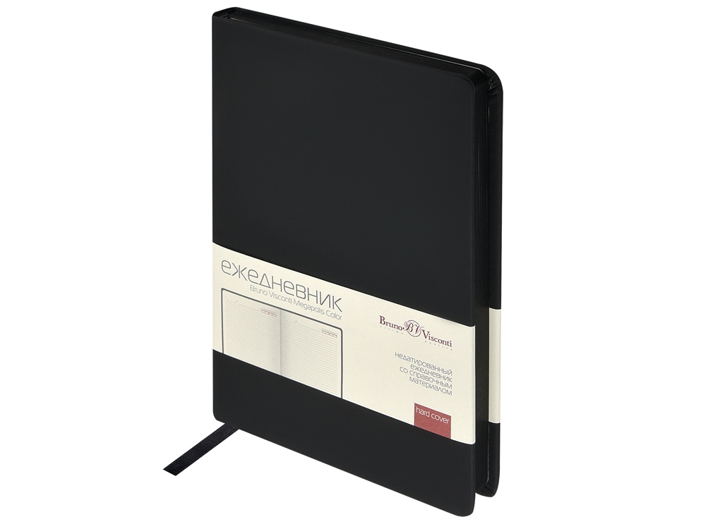 Ежедневник А5 Megapolis Color soft-touch, черный-0