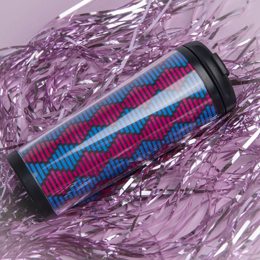 Термокружка PLAN под полиграфическую вставку,  350 мл, прозрачный, черный-7