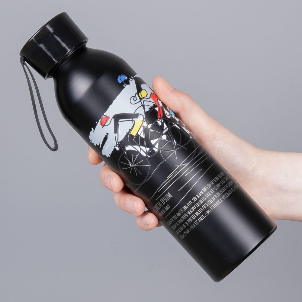 Бутылка для воды Brooke, матовая черная-3