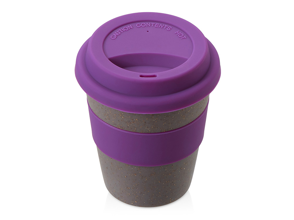 Стакан с силиконовой крышкой Cafe, фиолетовый-0
