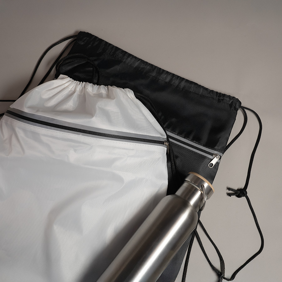 Рюкзак мешок  "Shift" со светоотражающей молнией, белый, 36*41 см, полиэстер 210D, белый-3