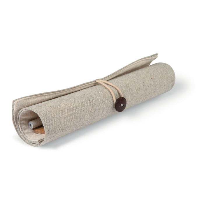 Канцелярский набор в пенале, бежевый-4