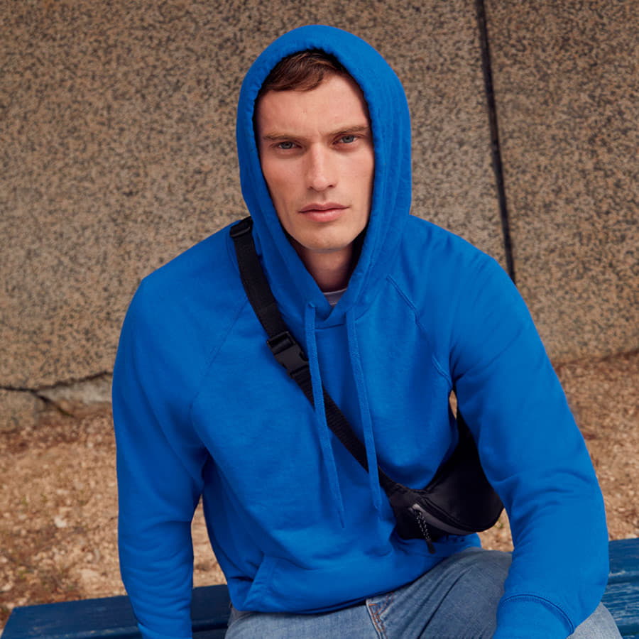 Толстовка без начеса LIGHTWEIGHT HOODED SWEAT 240, белый-2