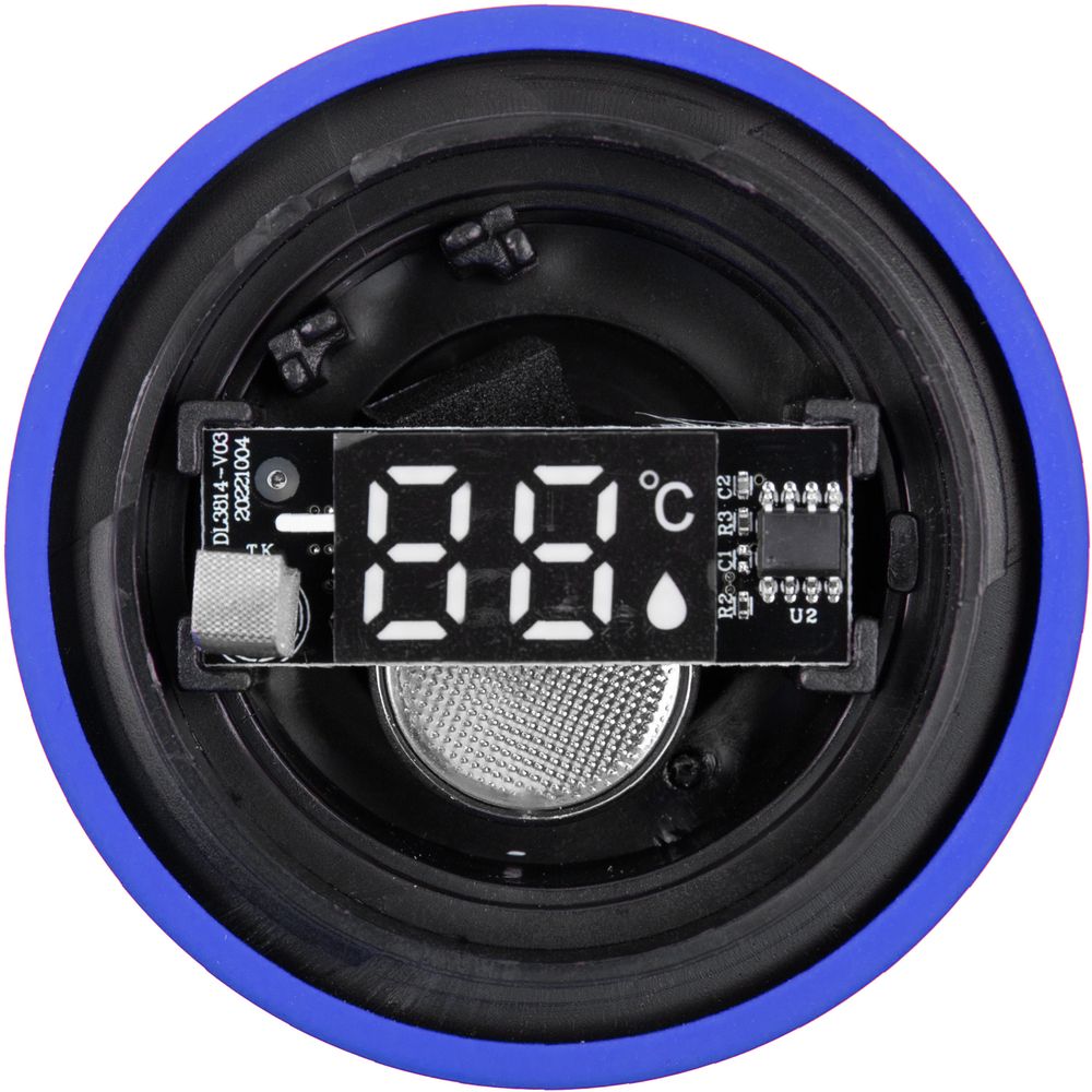 Смарт-бутылка с заменяемой батарейкой Long Therm Soft Touch, синяя-5