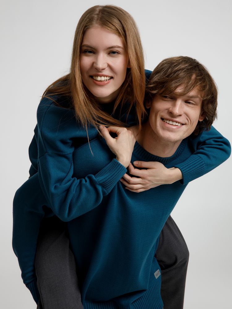 Джемпер оверсайз унисекс Stated в сумке, синий (морская волна)-6