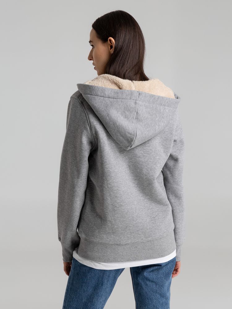Толстовка унисекс на молнии Sherpa 280, серый меланж-6