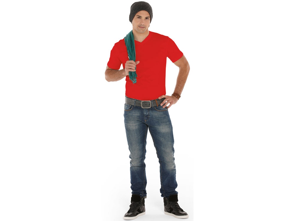 Футболка Heavy Super Club мужская с V-образным вырезом, красный-9