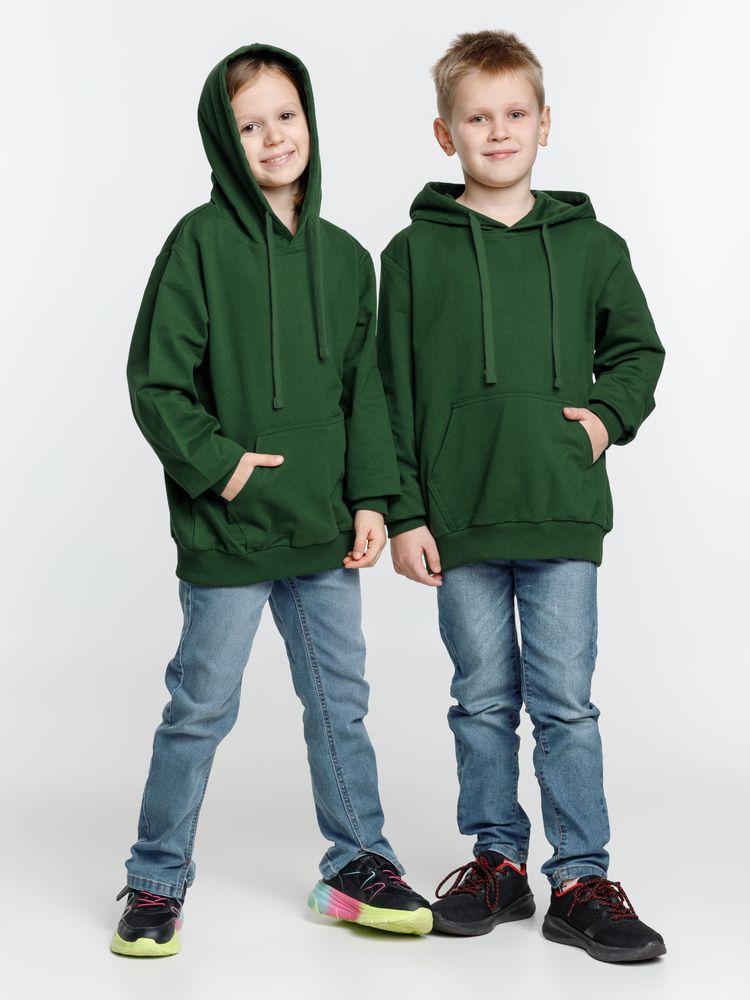 Худи детское Kirenga Kids 2.0, темно-зеленое-7