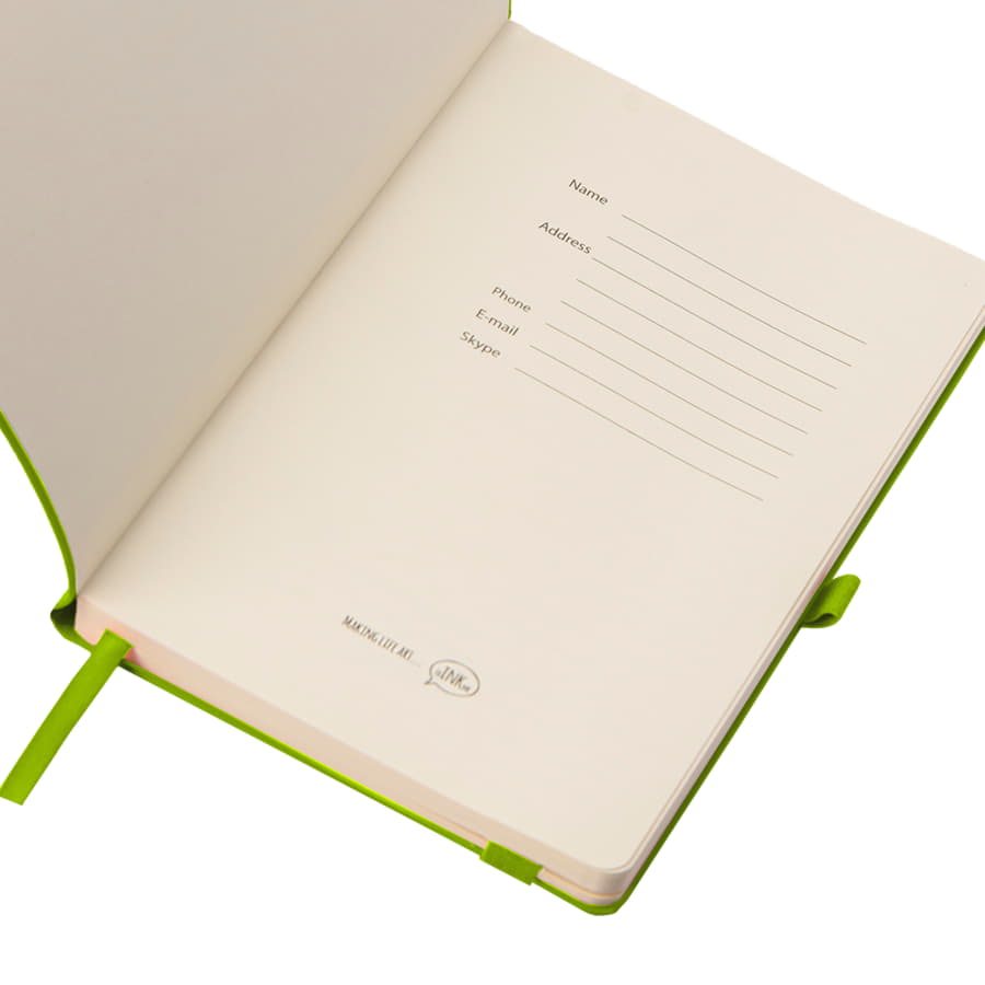 Бизнес-блокнот GRACY на резинке, формат А5, в линейку, зеленое яблоко-4