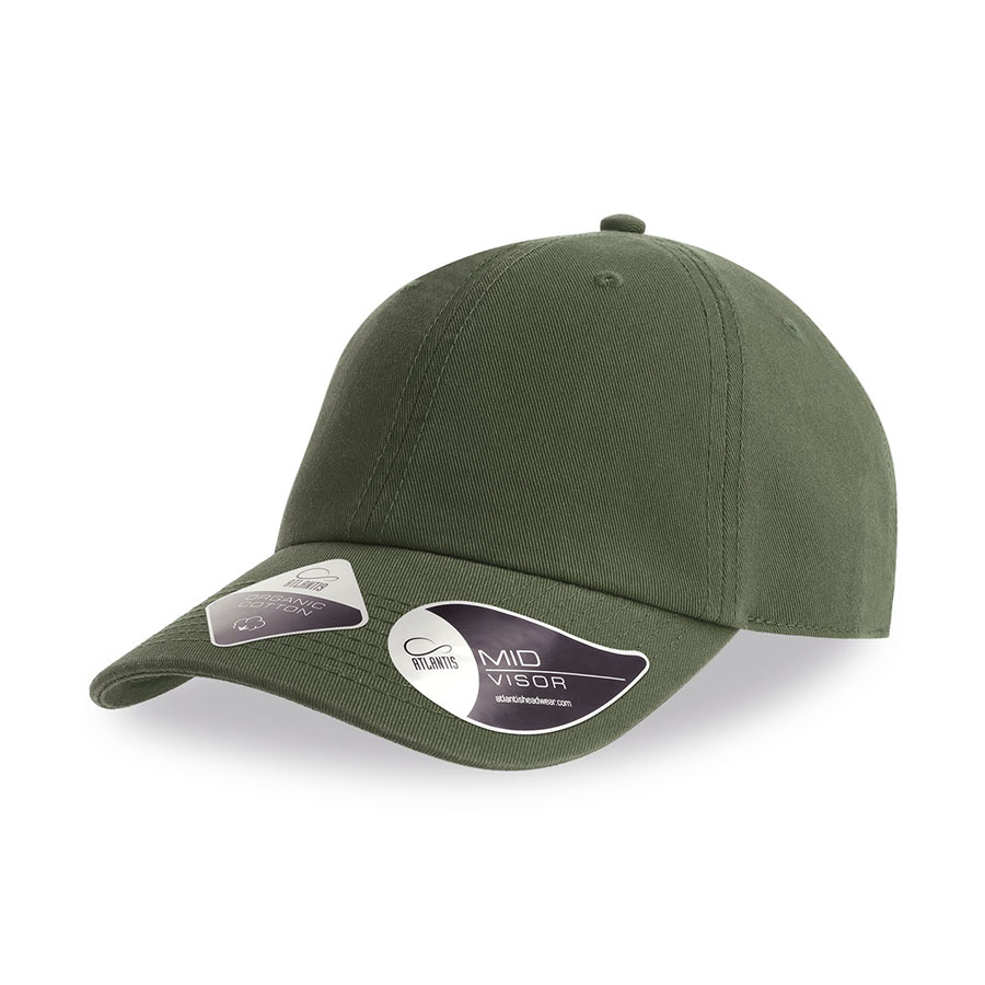 Бейсболка FRASER, органический хлопок, 6 клиньев, металлическая застежка, оливковый-0