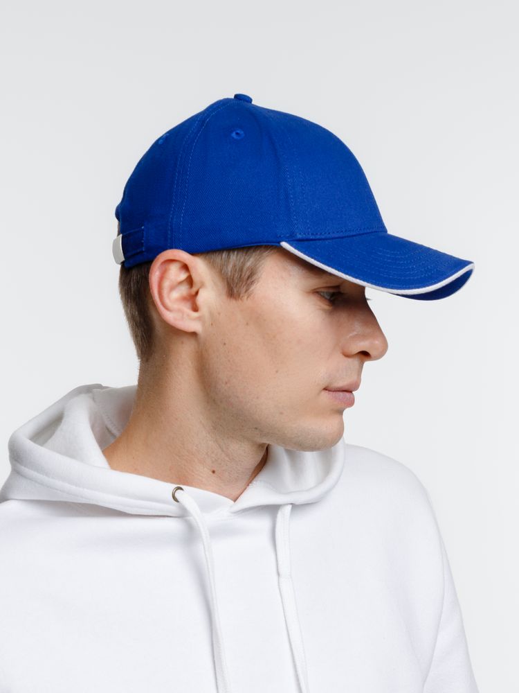 Бейсболка Spiker, ярко-синяя с белым-3