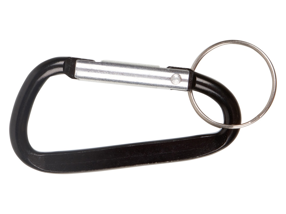 Брелок-карабин из переработанного алюминия Alumina, черный-1