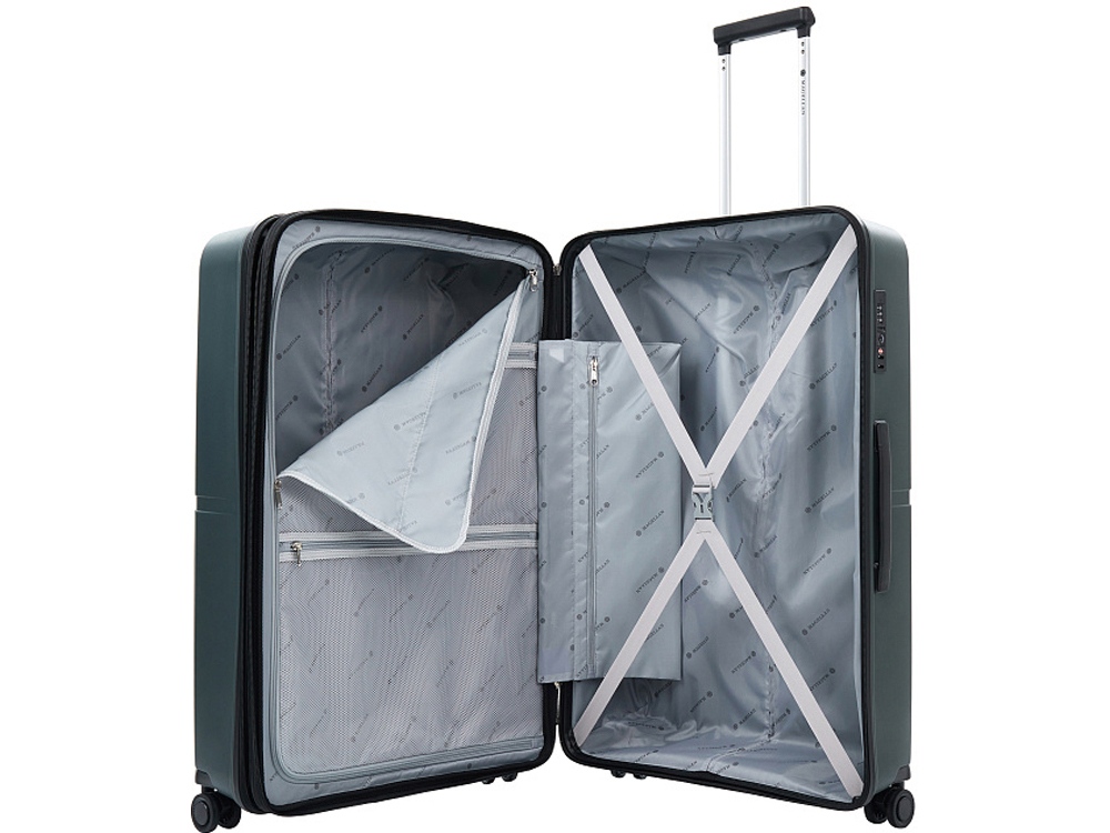 Чемодан 4-х колесный, Magellan, SANTIAGO, 114л, темно-серый-3
