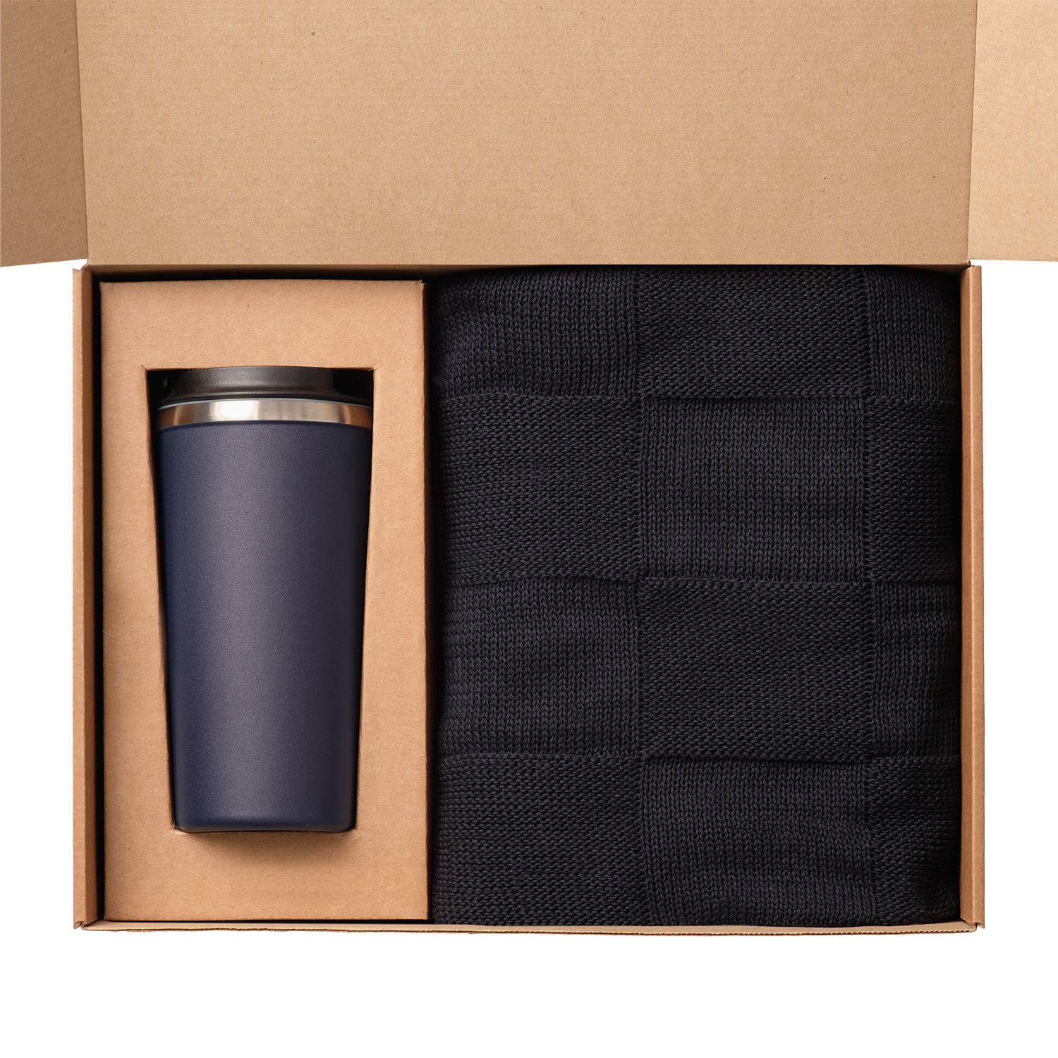 Подарочный набор Palermo, Cella, синий (плед, термокружка)-1