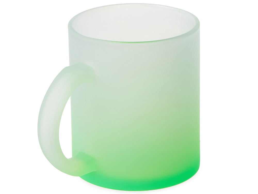 Стеклянная матовая кружка Омбре с градиентом для сублимации, зеленое яблоко-1