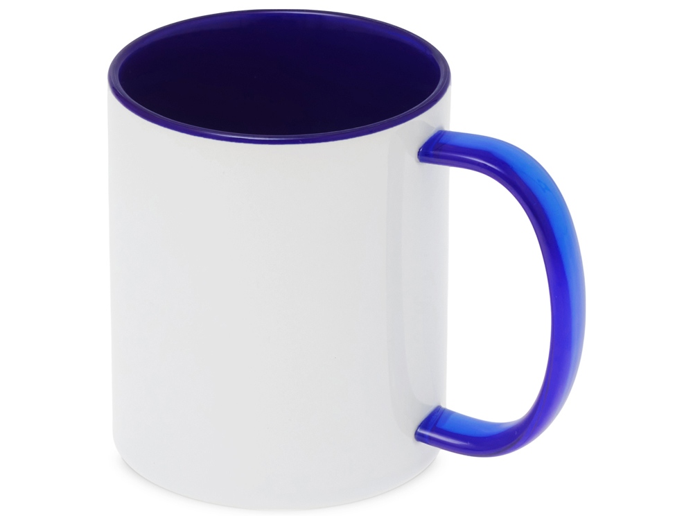 Керамическая кружка со стеклянной ручкой для сублимации Charm, синий-0