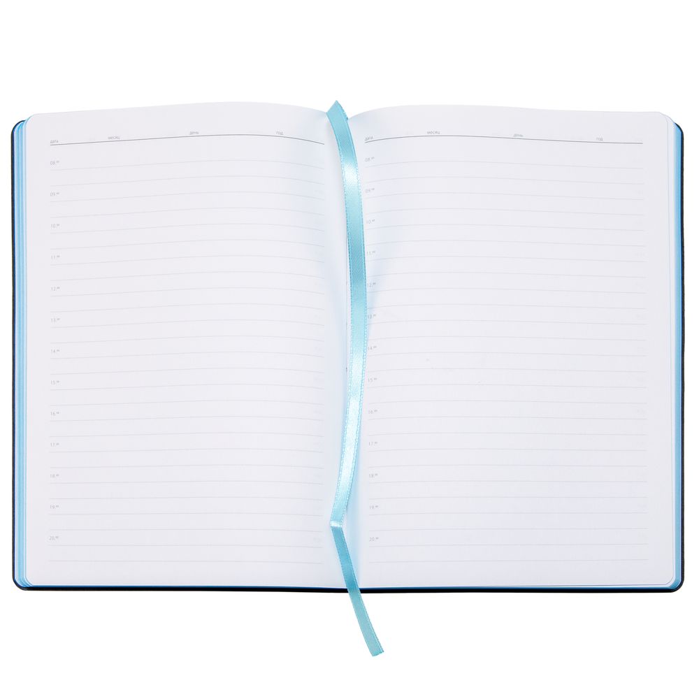 Ежедневник Bookmark, недатированный, черный с голубым-3