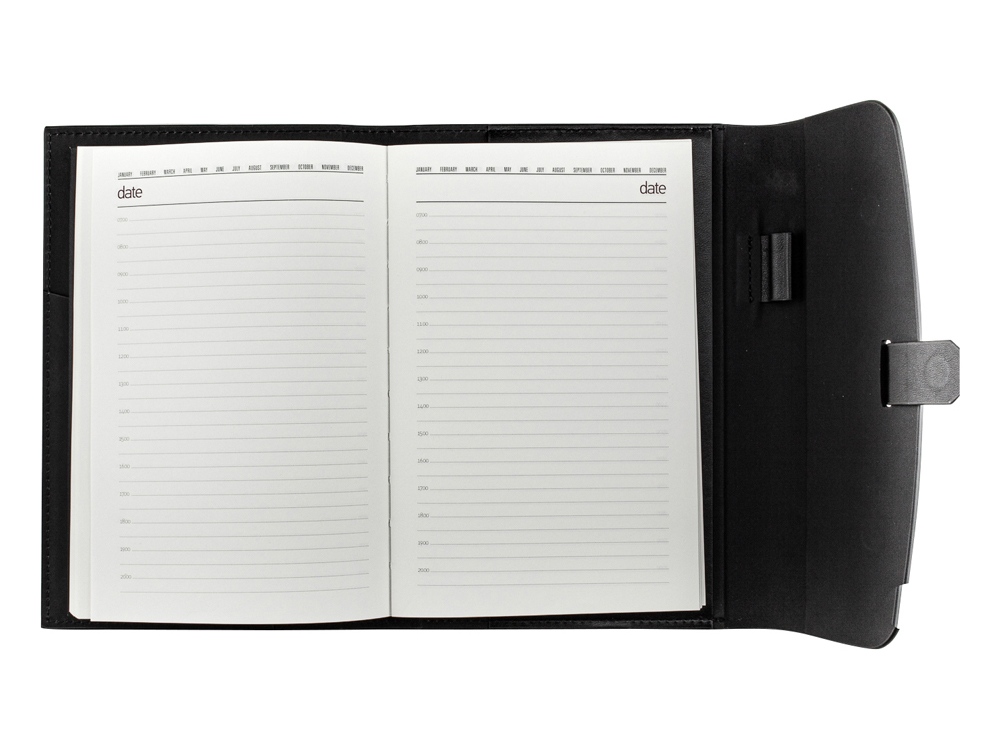 Ежедневник недатированный А5 Senate с магнитным клапаном, черный-4