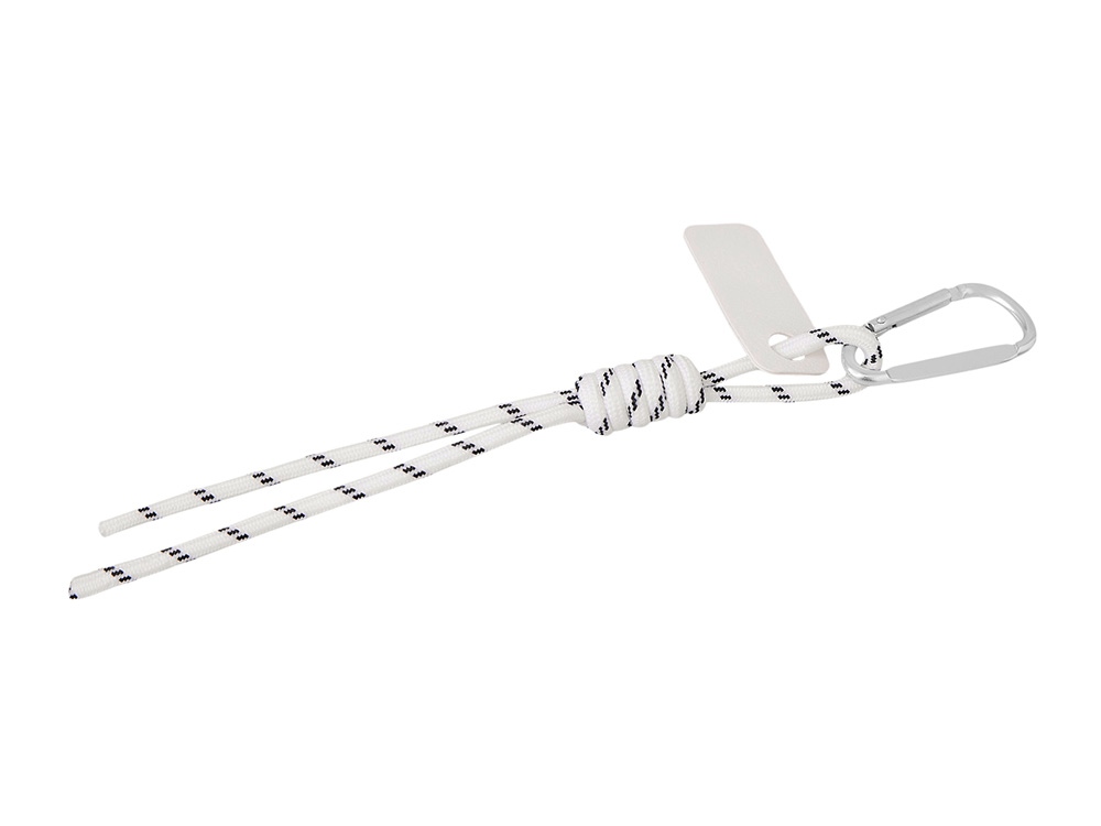 Брелок-веревочка на карабине Trinket, черно-белый-0