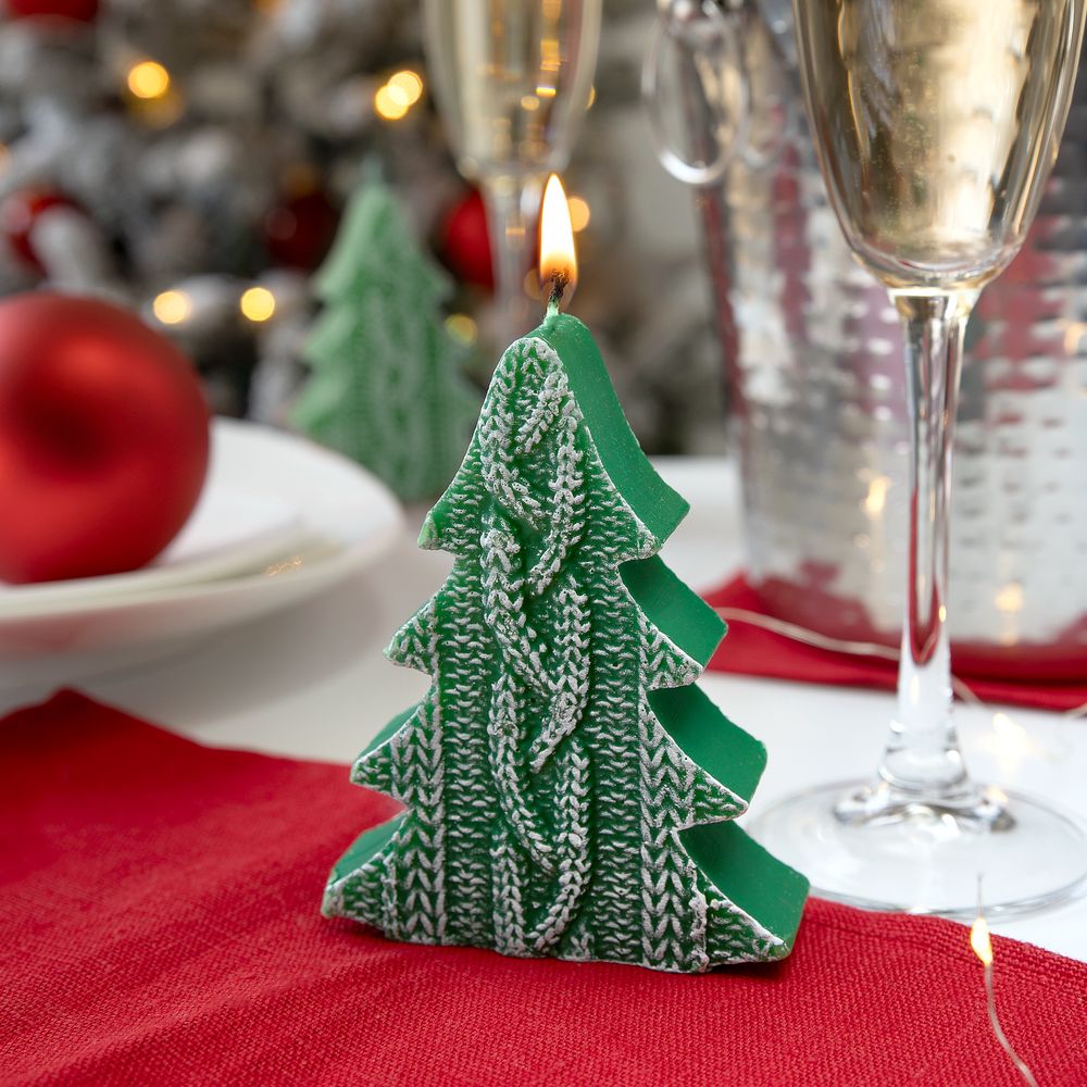 Свеча Kniteam, елка, зеленая-2