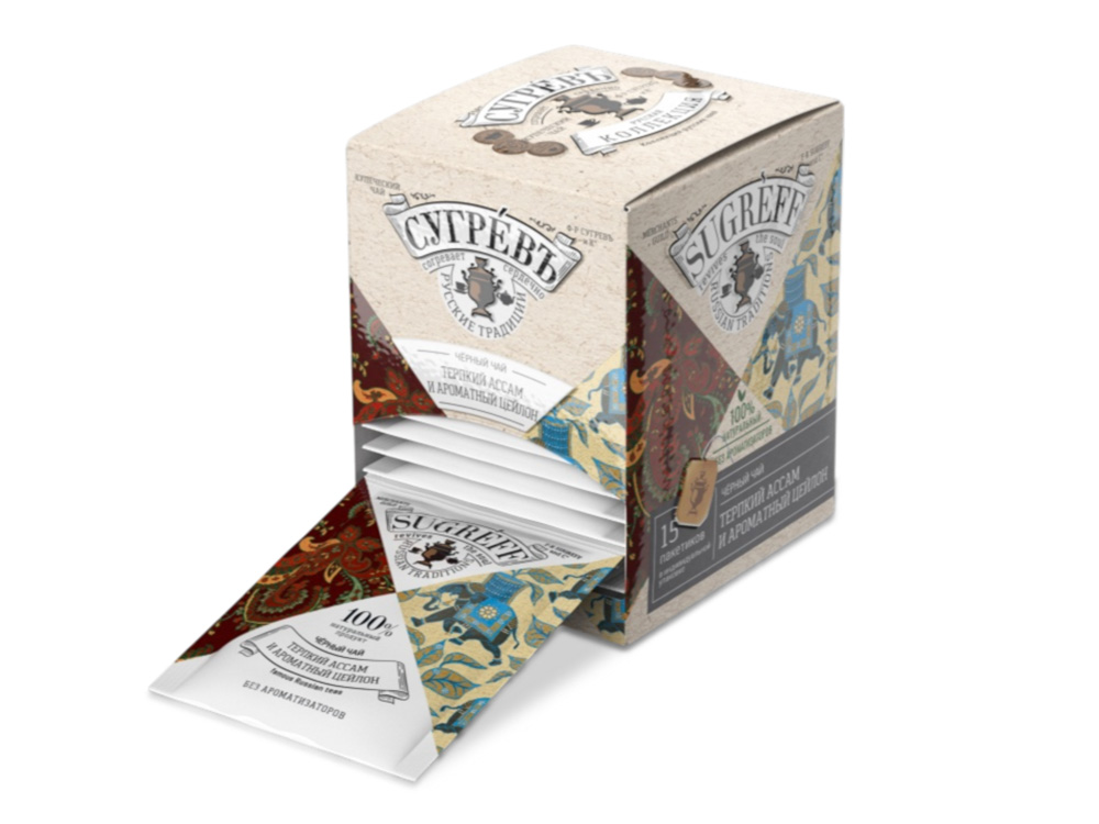 Черный чай Терпкий Ассам и ароматный Цейлон в индивидуальном саше конверте, 15 пакетиков-0
