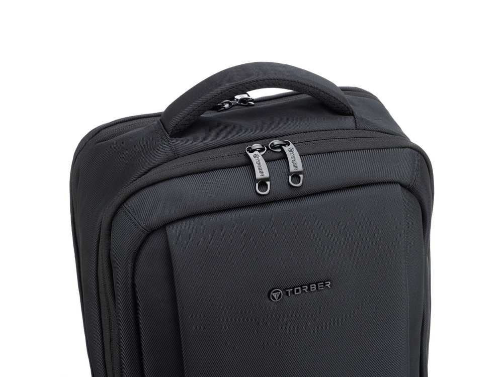 Рюкзак TORBER ВОЯЖ c отделением для ноутбука 17'', черный, полиэстер 900D, 31х17х44 см, 18 л-7