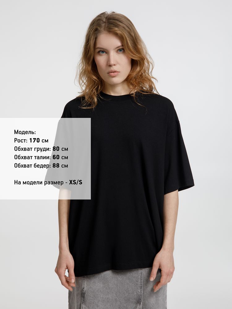 Футболка оверсайз унисекс Lavinia, черная-4
