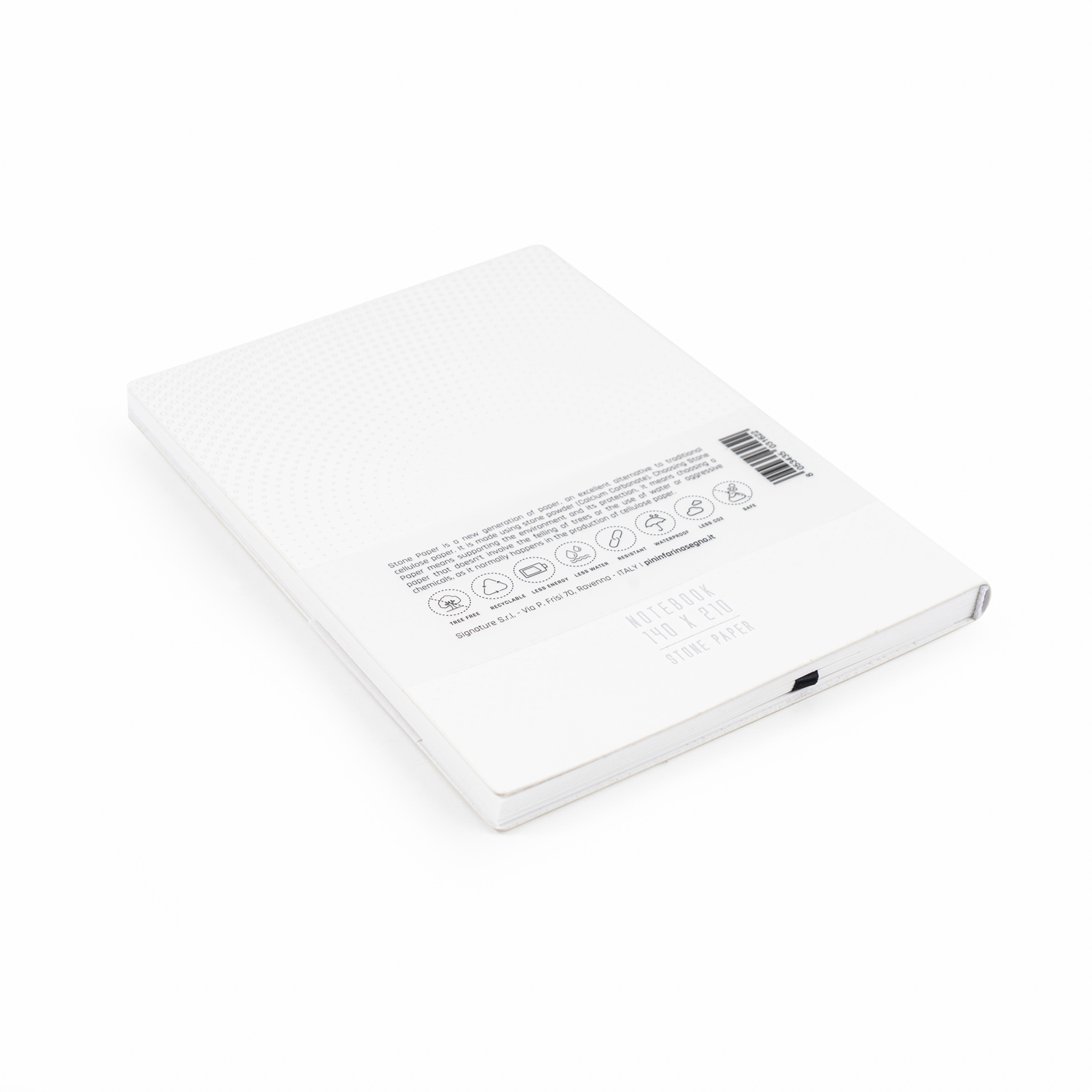 Блокнот линованный Pininfarina из каменной бумаги в мягкой обложке, А5, белый-1