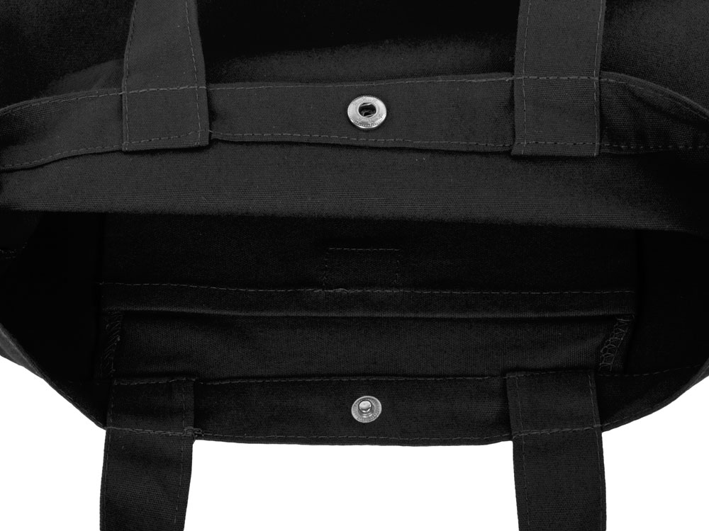 Сумка Helfer из хлопка на кнопке с регулирующейся лямкой, черный-5