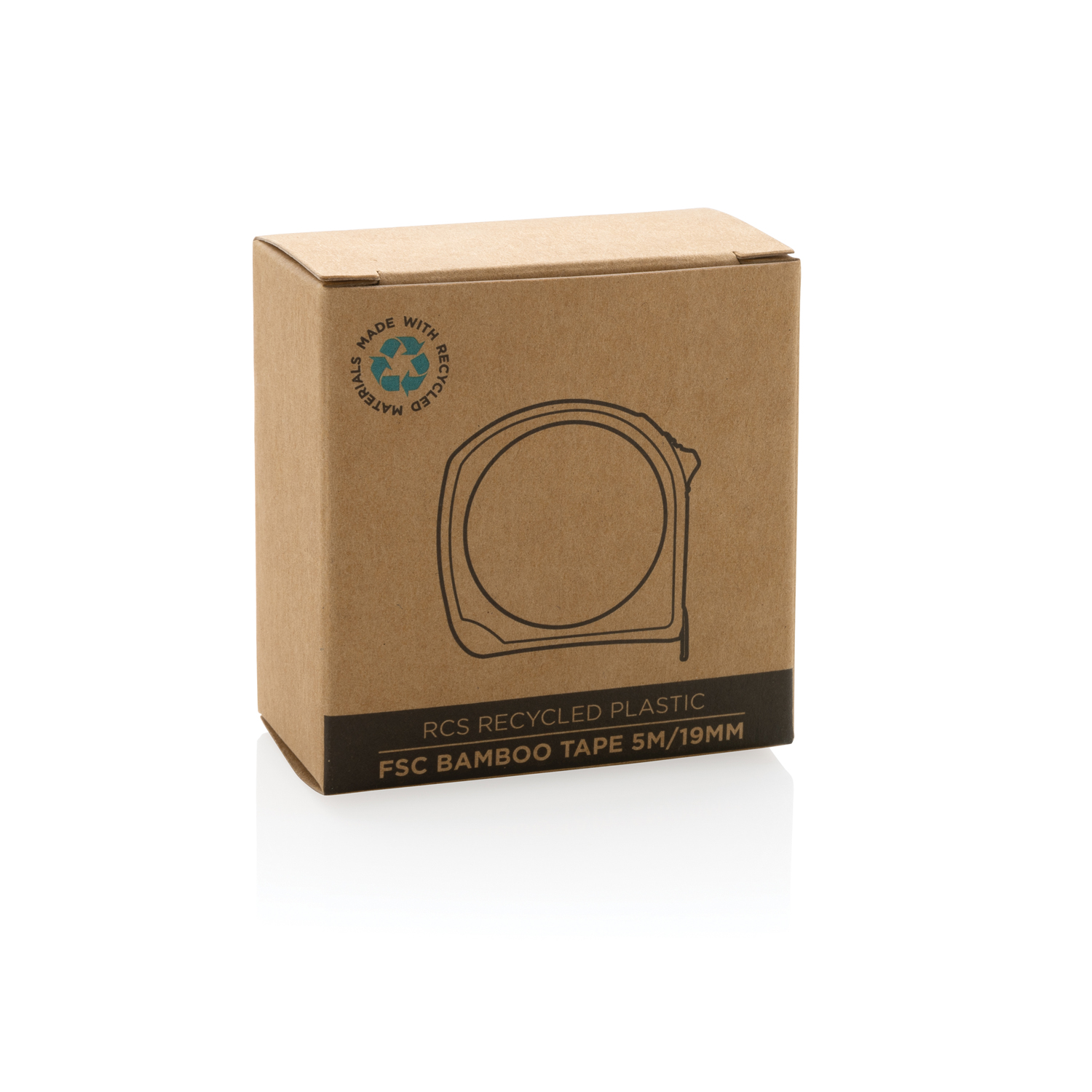 Рулетка Bamboo из переработанного пластика RCS, 5м/19 мм-8