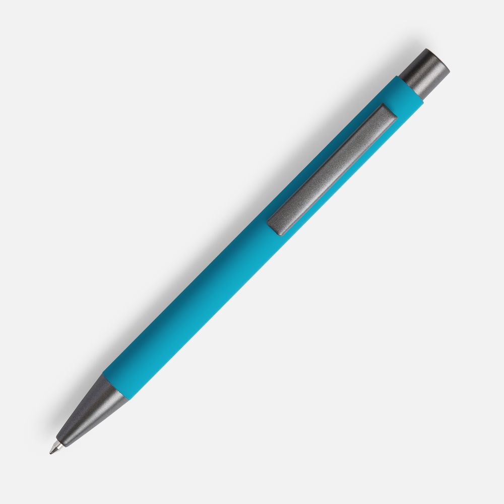 Ручка шариковая Atento Soft Touch, бирюзовая-1