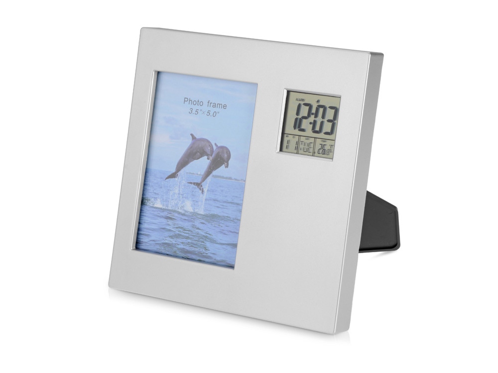 Часы Рамка, серебристый-0