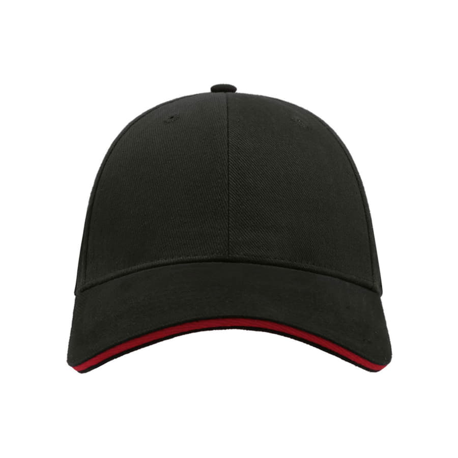 Бейсболка LIBERTY SANDWICH, 6 клиньев, сэндвич, металлическая застежка, черный, красный-3