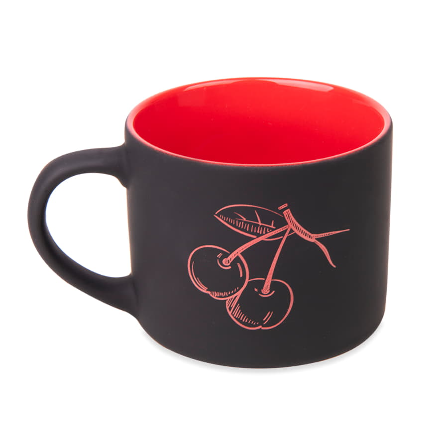 Кружка YASNA с покрытием SOFT-TOUCH, черный с красным, 310 мл, фарфор, черный, красный-2