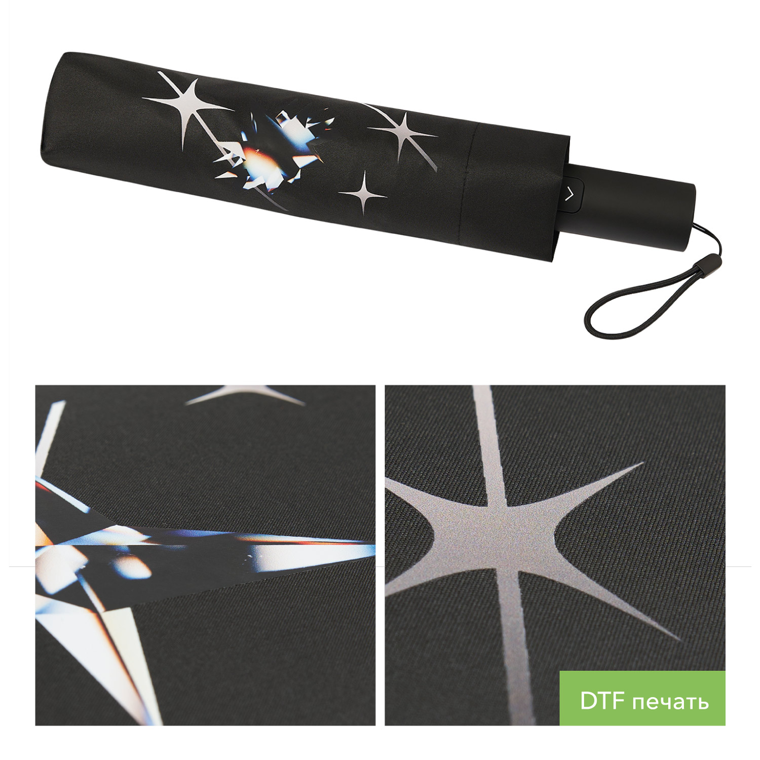 Зонт складной Filton, черный (с функцией Safety System)-7