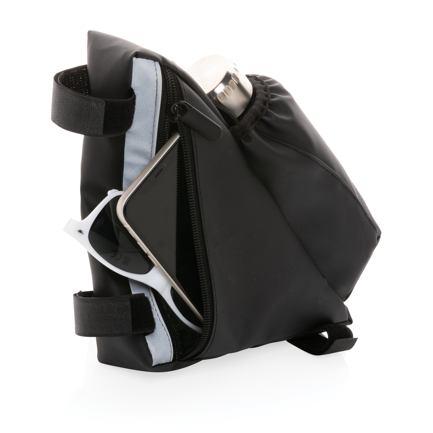 Велосипедная сумка со светоотражающей вставкой и держателем для бутылок-7