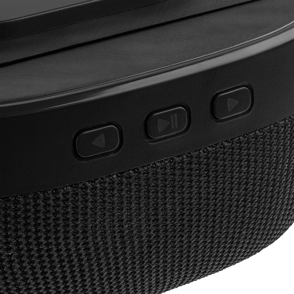 Колонка с беспроводной зарядкой Esca и подсветкой логотипа, черная-6