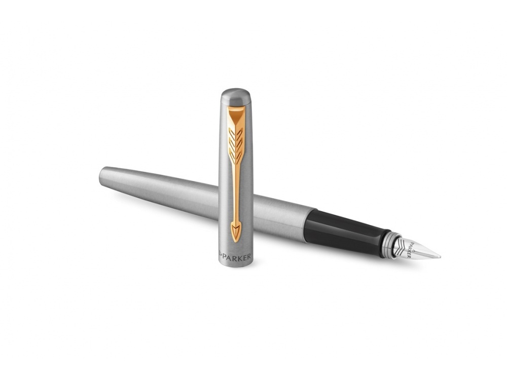 Перьевая ручка Parker Jotter Stainless Steel GT, Mblue-3