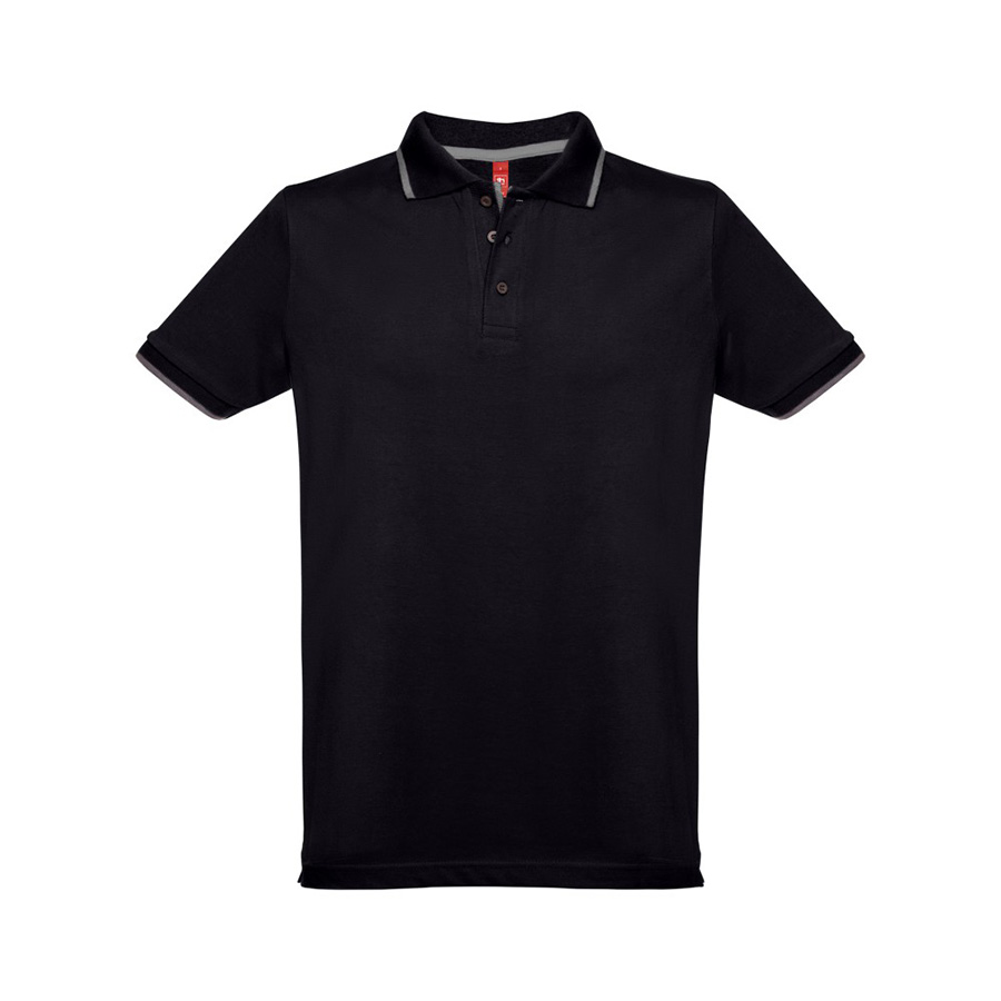 Рубашка-поло мужская SPECTRUM, короткий рукав 195, черный, белый-0