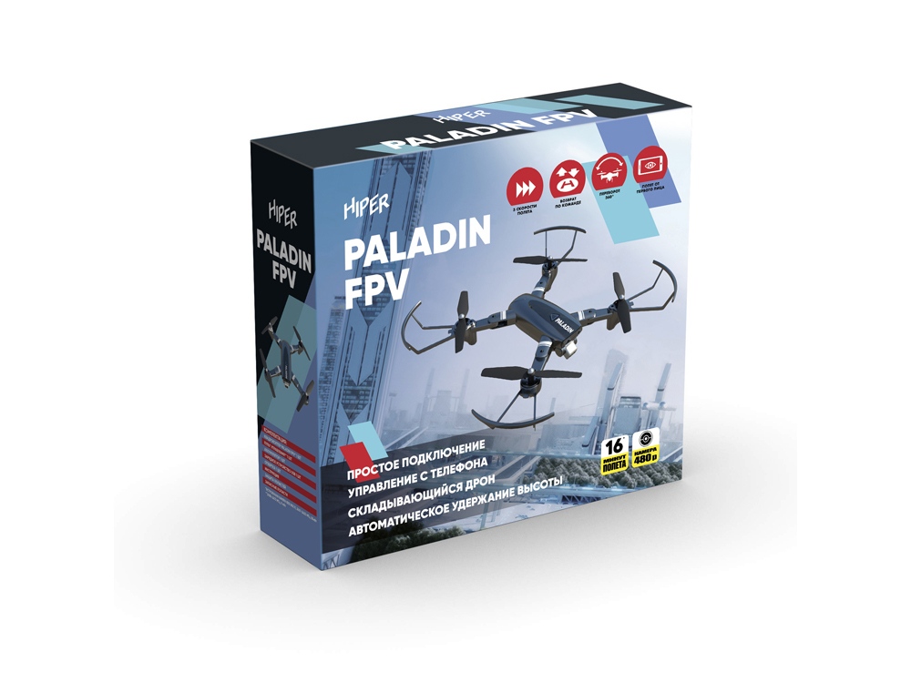 Квадрокоптер Hiper HQC-0031 Paladin FPV 0.3Mpix 480р WiFi ПДУ черный/серый-4