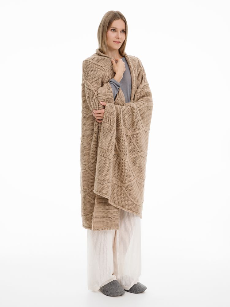 Плед Curve Verve, бежевый меланж-2