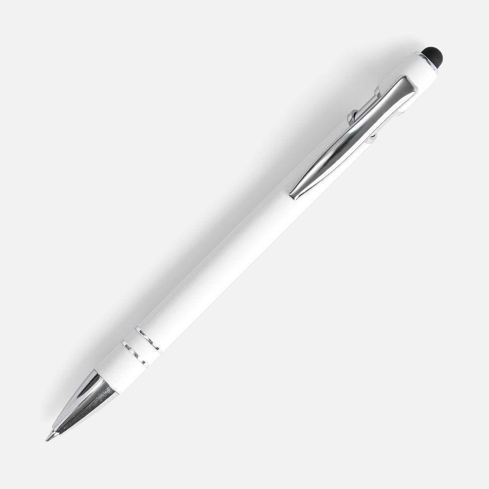 Ручка шариковая Pointer Soft Touch со стилусом, белая-2