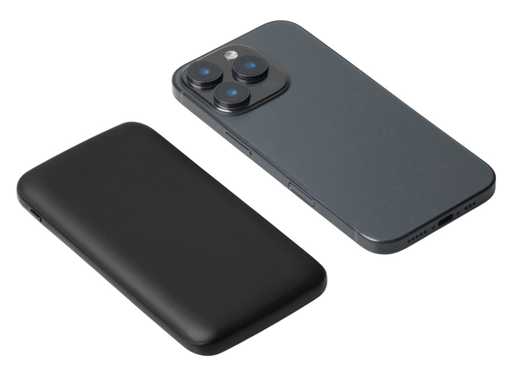 Набор из внешнего акуумулятора и универсального кабеля с подсветкой лого Reserve LED, 10000mAh, черный-12