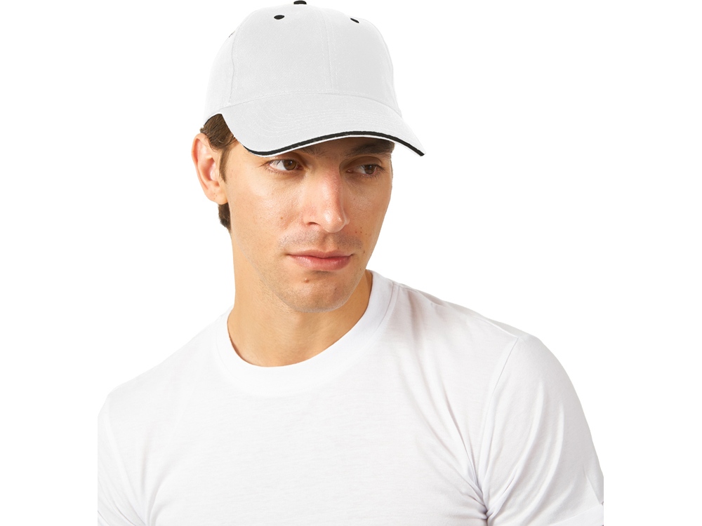 Бейсболка New Castle 6-ти панельная, белый/темно-синий-1