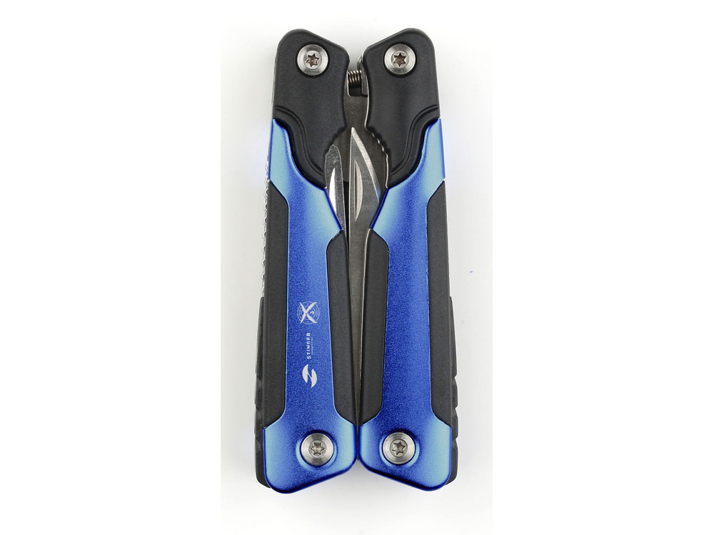Мультитул Stinger, 104x45 мм, 15 функций, сталь/пластик, сине-чёрный, в комплекте нейлоновый чехол-2