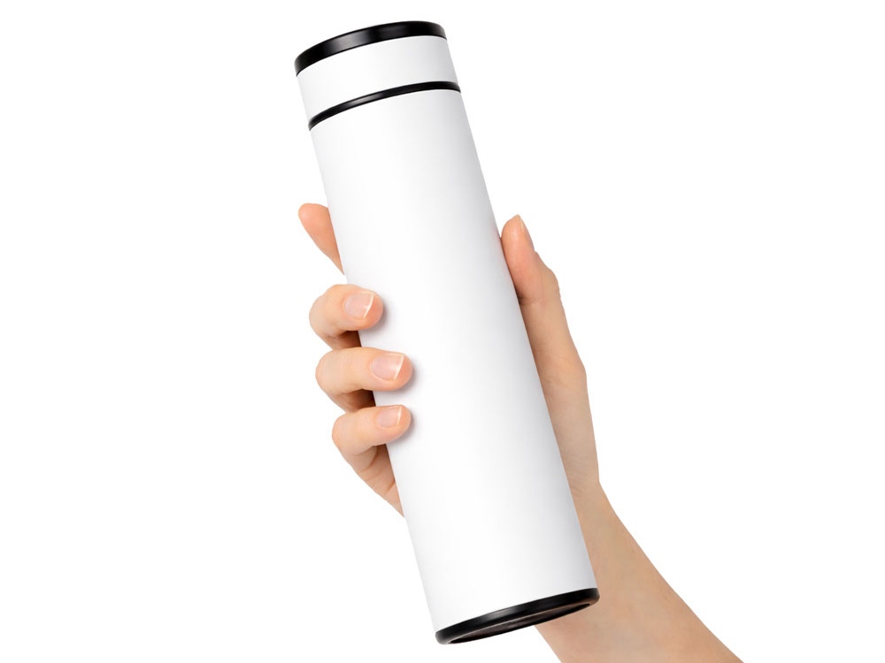 Вакуумный термос Vacuum Flask C1, soft touch, 420мл, белый-4