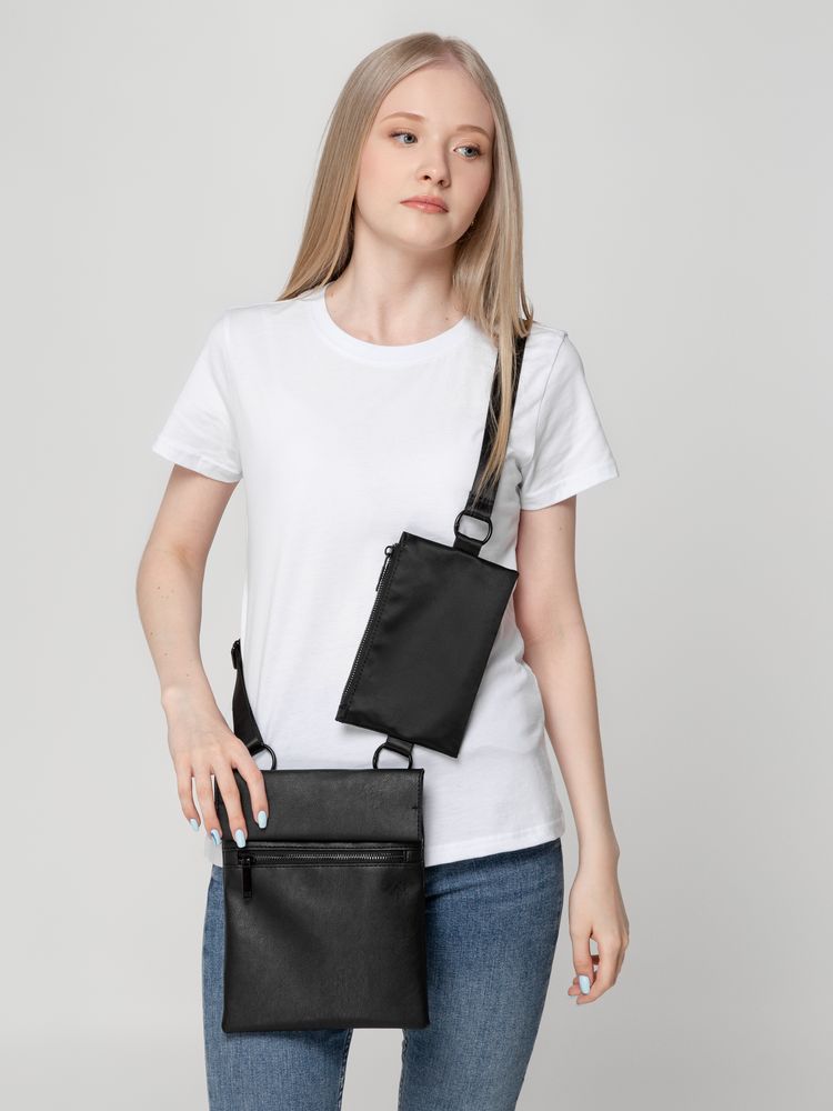 Сумка через плечо ringLink с отстегивающимся органайзером, черная-3